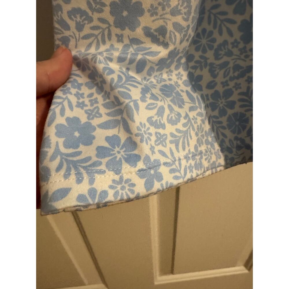 Kate Spade New York 2 pc Short Sleeve Pajama Crop Set Blue Floral Piping Size L - Picture 10 of 10